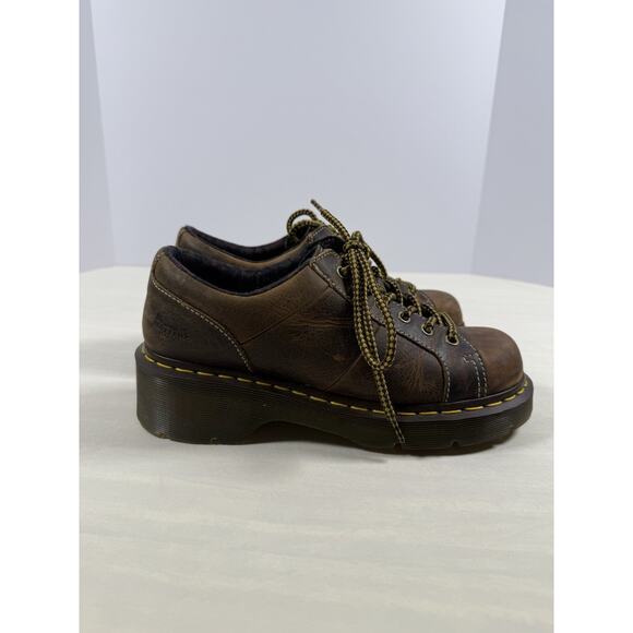 Y2K Dr Martens Chunky Oxford Shoes Brown Leather KEANIWomens Size US 9 UK 7 NEW - Picture 4 of 10